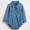 Baby Denim Button-Down Bodysuit