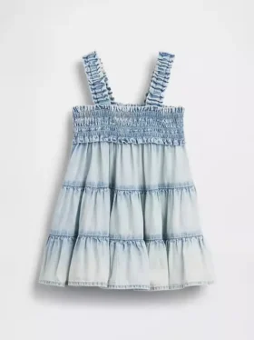 Baby Denim Tiered Dress