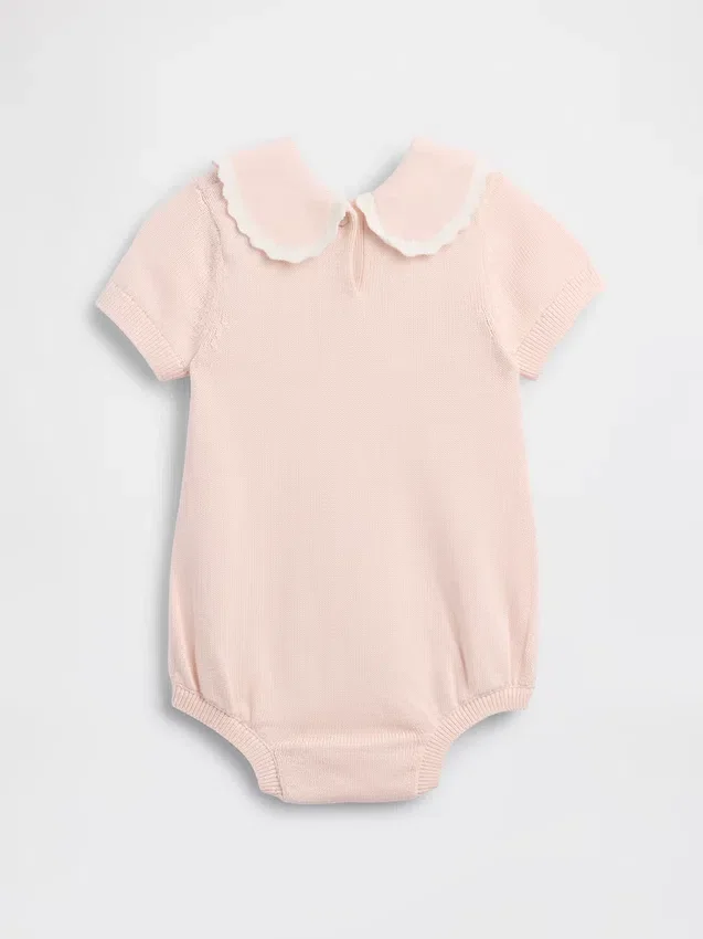 Baby Embroidered Collar Sweater Bodysuit