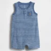 Baby Organic Cotton Henley Shorty One-Piece