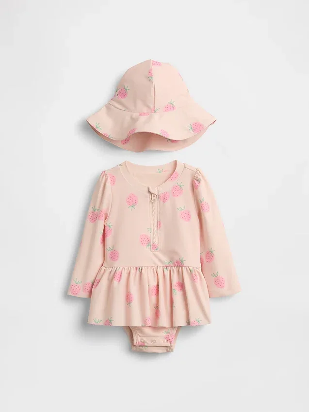 Baby Strawberry Rash Guard Swim Set