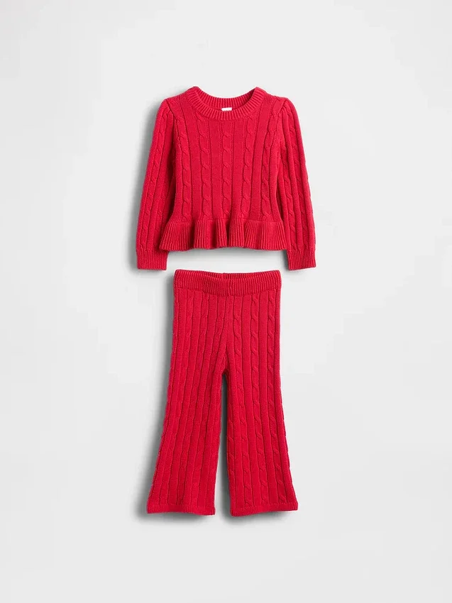 Baby & Toddler Cable-Knit Sweater Set