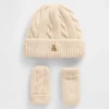 Baby & Toddler Cashsoft Cable-Knit Beanie & Mittens Set