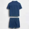 Baby & Toddler Cotton Gauze Denim Outfit Set