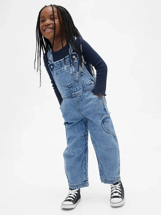 Baby & Toddler Heart Pocket Horseshoe Overalls