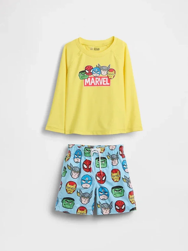 Baby & Toddler Marvel Rash Guard Swim Set