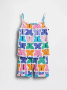 Baby & Toddler Organic Brushed Cotton Butterfly Pj Cami Short Set
