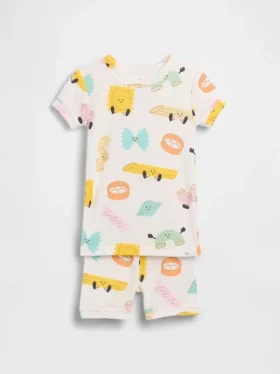 Baby & Toddler Organic Brushed Cotton Pasta Pj Short Set
