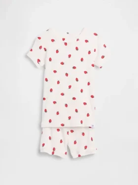 Baby & Toddler Organic Brushed Cotton Strawberry Pj Short Set