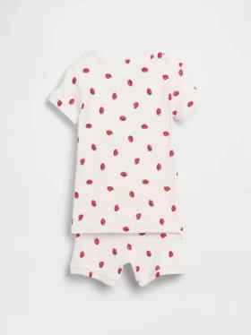 Baby & Toddler Organic Brushed Cotton Strawberry Pj Short Set