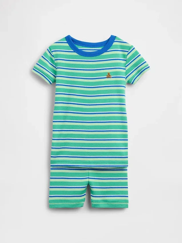 Baby & Toddler Organic Brushed Cotton Stripe Pj Short Set