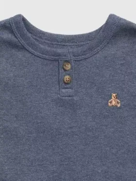 Baby & Toddler Organic Cotton Heather Henley Pj Set