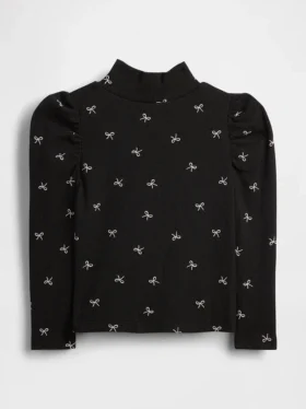 Baby & Toddler Puff-Sleeve Rib Mockneck