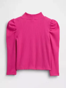 Baby & Toddler Puff-Sleeve Rib Mockneck