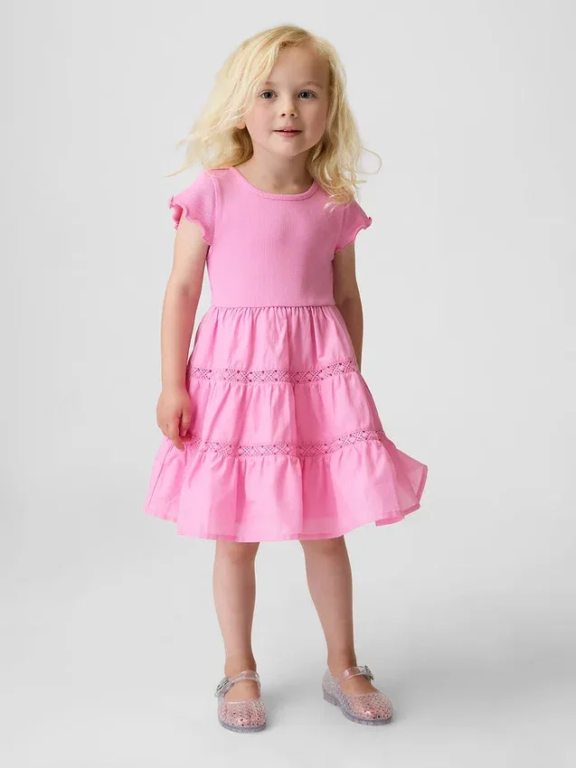 Baby & Toddler Tiered Lace-Trim Dress