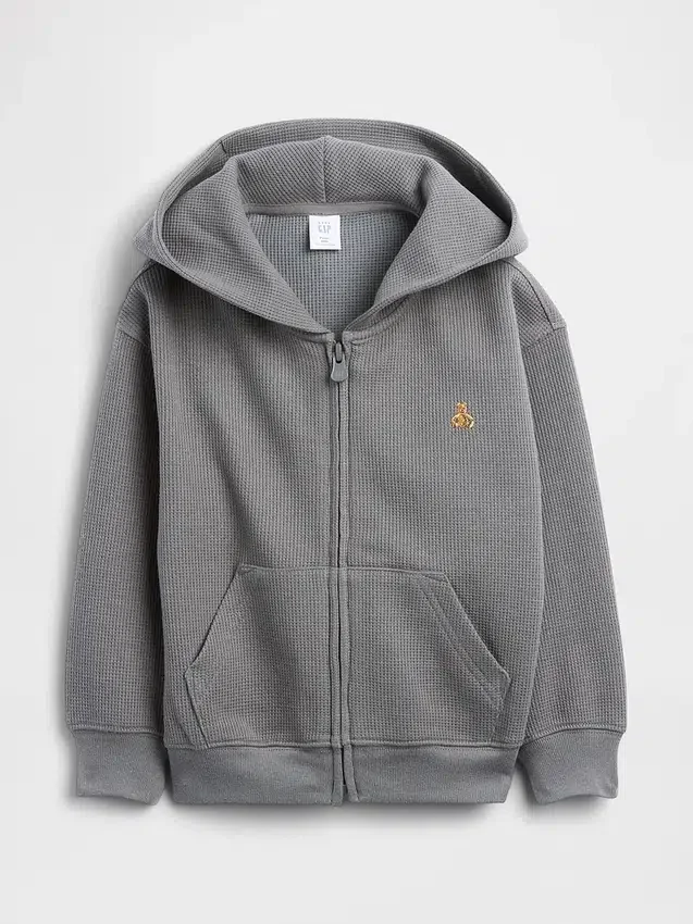 Baby & Toddler Waffle Zip Hoodie