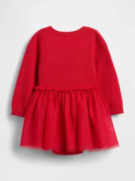 Baby Tulle Sweater Bodysuit Dress Set
