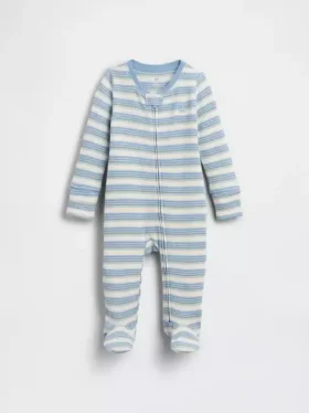 Baby Waffle Stripe Footed One-Piece
