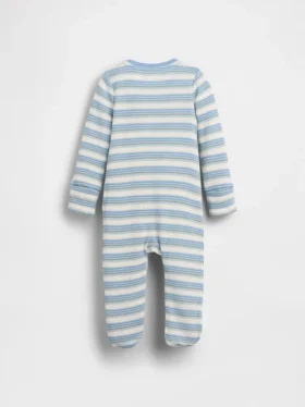 Baby Waffle Stripe Footed One-Piece