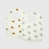 Bamboo Little Elephant and Lion Bib Set
