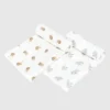 Bamboo Little Lion and Elephant Swaddle Set