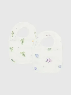 Bamboo Little Turtle Bib Set