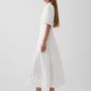 Barrel-Sleeve Maxi Shirtdress