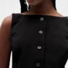 Bistretch Button-Front Mini Dress