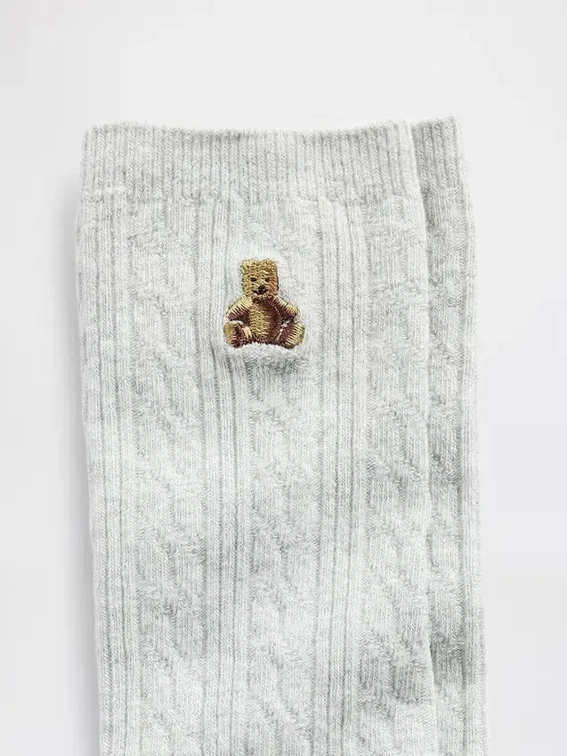 Brannan Bear Cable-Knit Crew Socks