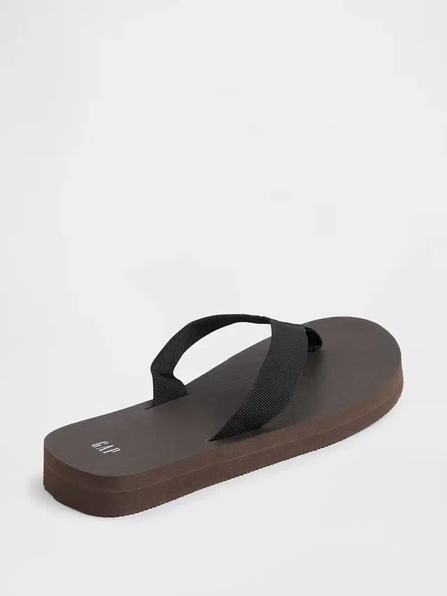 Canvas Platform Flip Flops