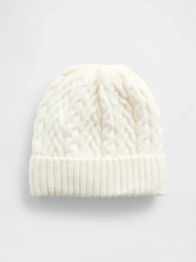 Cashsoft Cable-Knit Beanie