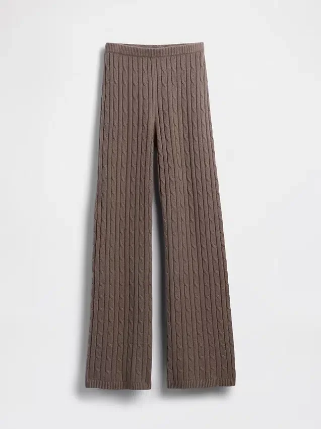 Cashsoft Cable-Knit Boot Sweater Pants