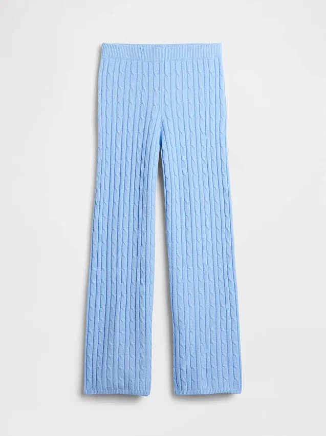 Cashsoft Cable-Knit Sweater Pants
