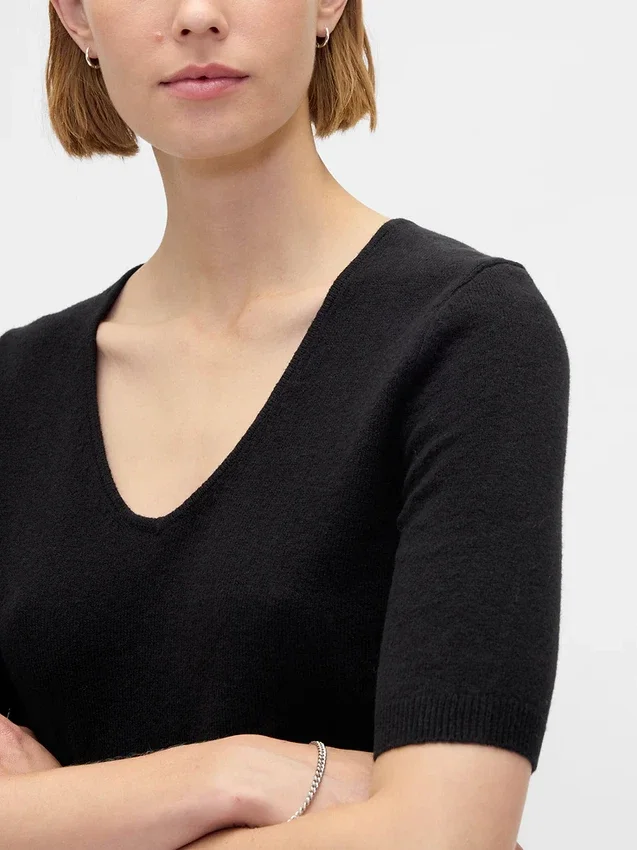 Cashsoft Elbow Sleeve Crop Sweater