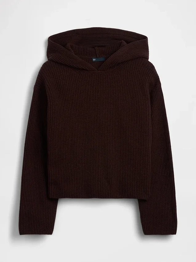 Cashsoft Oversized Shaker-Stitch Hoodie