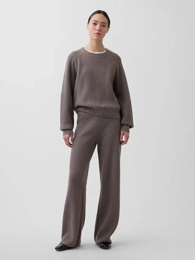 Cashsoft Relaxed Shaker-Stitch Sweater