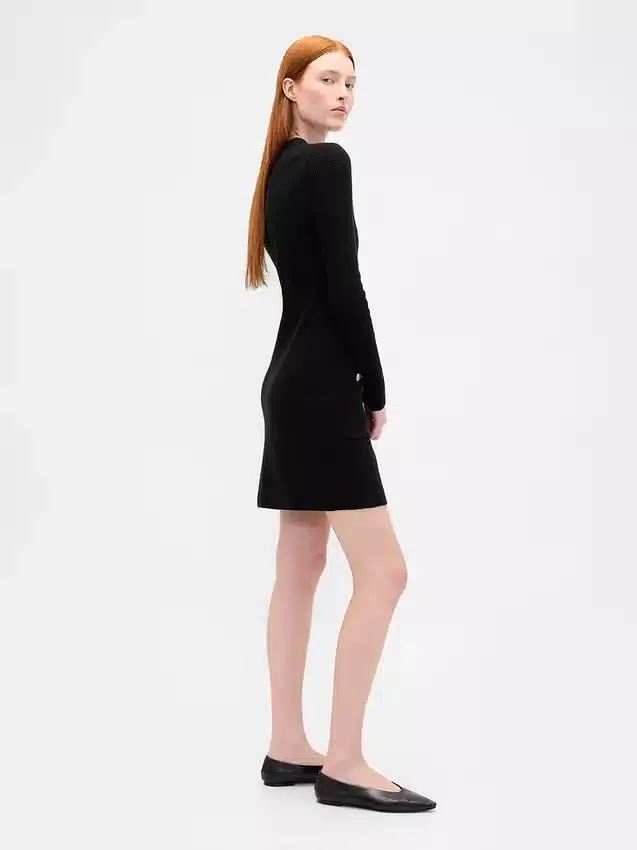 Cashsoft Rib Pocket Mini Sweater Dress