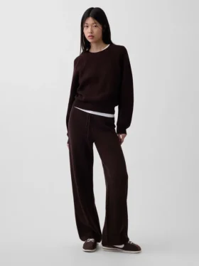 Cashsoft Shaker-Stitch Sweater Pants
