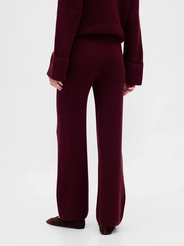 Cashsoft Shaker-Stitch Sweater Pants