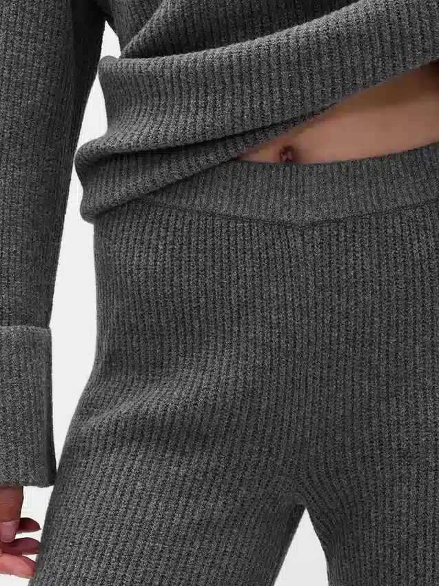 Cashsoft Shaker-Stitch Sweater Pants