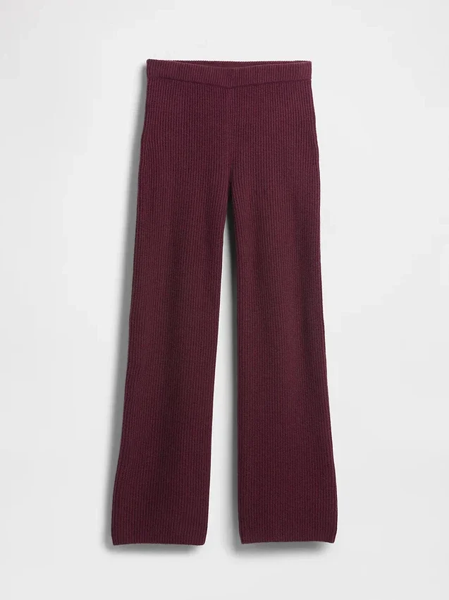 Cashsoft Shaker-Stitch Sweater Pants