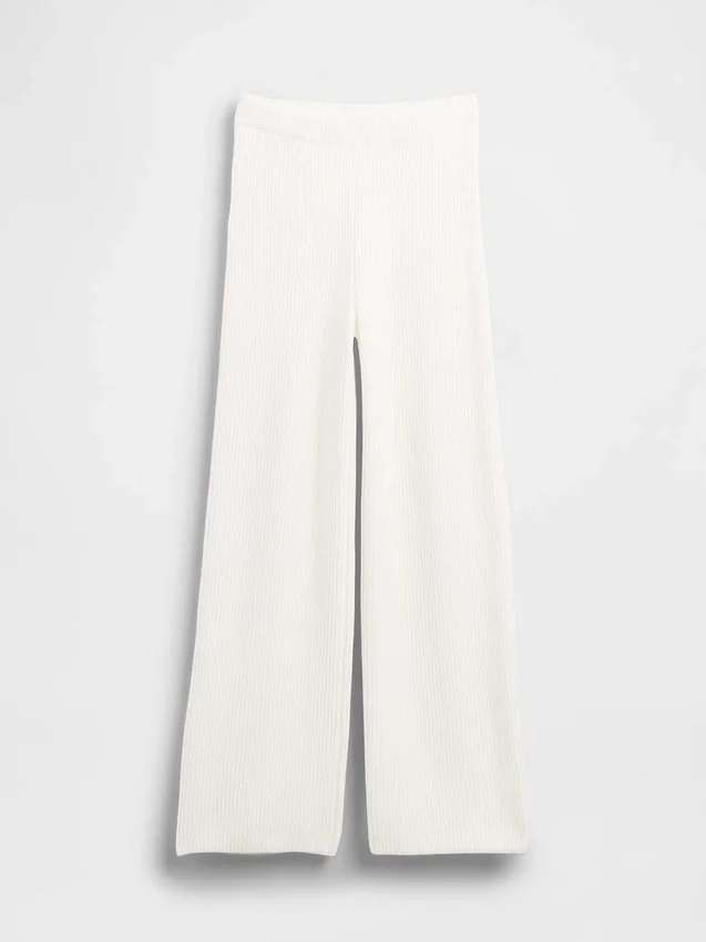 Cashsoft Shaker-Stitch Sweater Pants