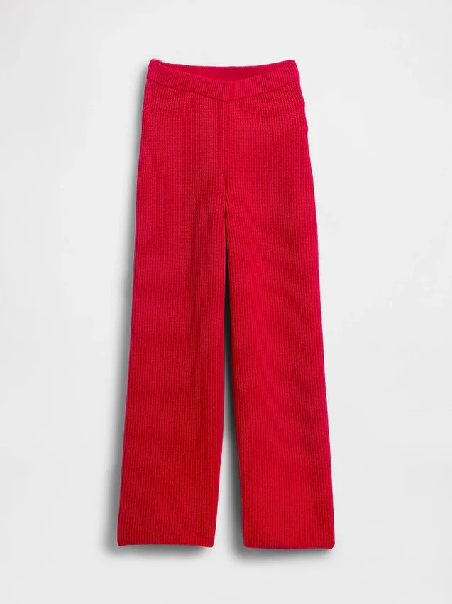 Cashsoft Shaker-Stitch Sweater Pants