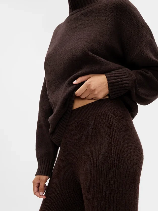 Cashsoft Shaker-Stitch Sweater Pants