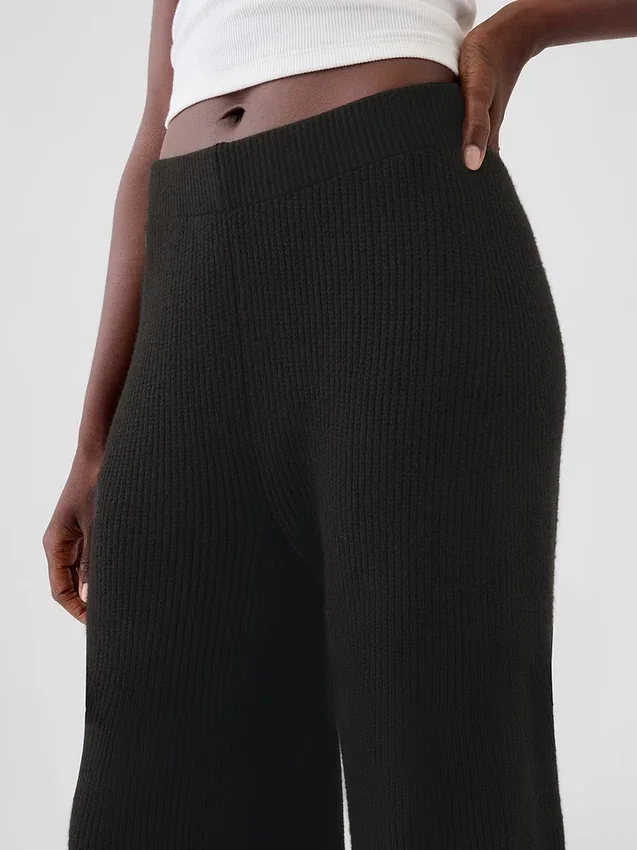 Cashsoft Shaker-Stitch Sweater Pants
