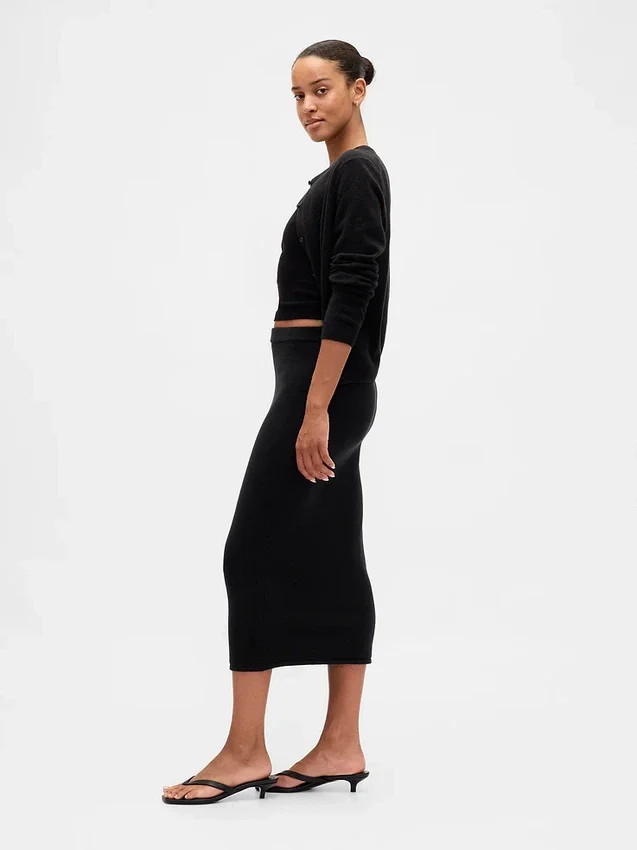 Cashsoft Stretch Midi Skirt