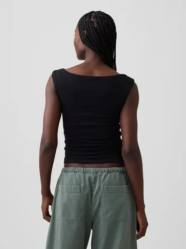 Closeknit Jersey Ruched Crop Top