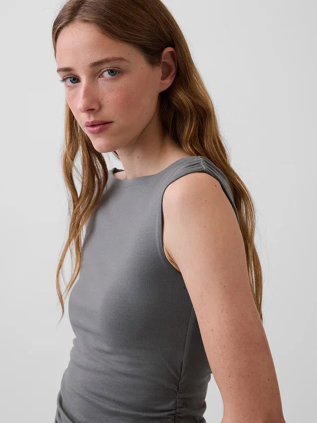 Closeknit Jersey Ruched Crop Top