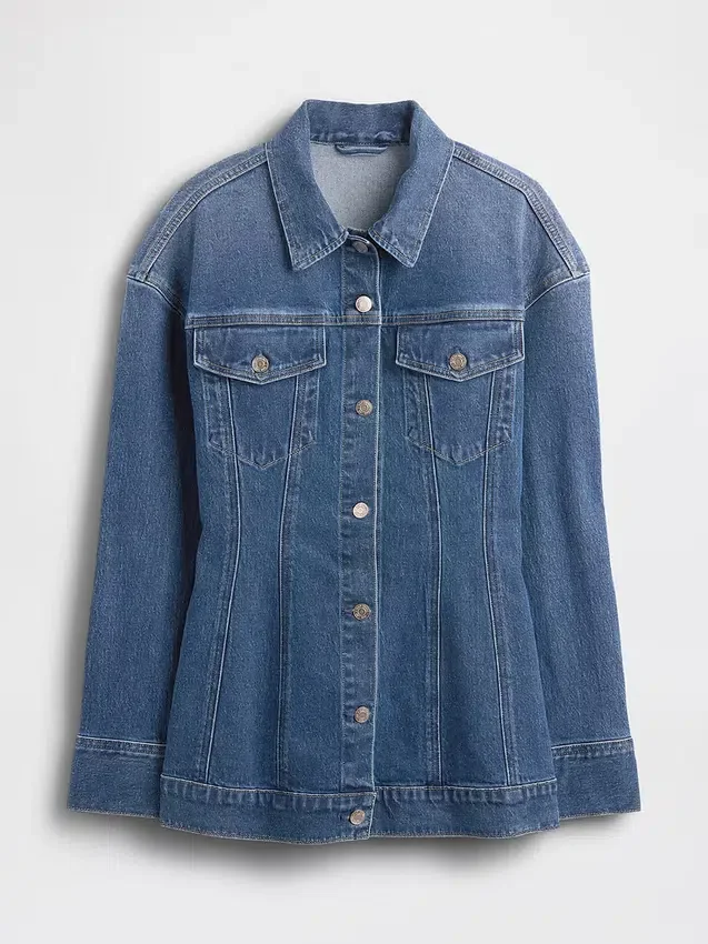 Contoured Longline Denim Jacket