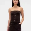 Corduroy Strapless Crop Vest